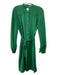 Ann Mashburn Size L Green Silk Pockets Half Button Long Sleeve Below knee Dress Green / L