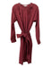 Ann Mashburn Size M Wine Wool V Neck Front Slit Long Sleeve Dress Wine / M