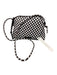 Loeffler Randall Brown & White Leather Woven Braided Crossbody Zip Close Bag Brown & White