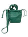 Madewell Green Leather Braided Handle Crossbody Magnetic Close Bag Green