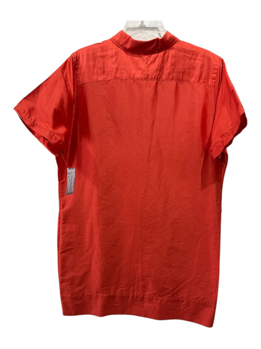 Ann Mashburn Size XL Hot Orange No Fabric Tag Shiny Short Sleeve Collared Dress Hot Orange / XL