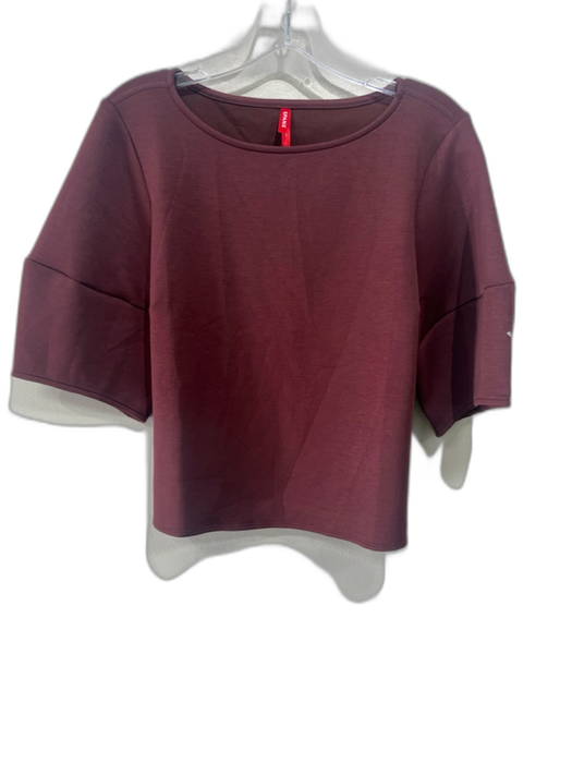 Spanx Size L Brown Modal Blend Cropped Round Neck short sleeve Top Brown / L