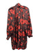 Ann Mashburn Size L Brown & Orange Silk Long puff sleeve Floral Print Dress Brown & Orange / L