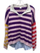 Kule Size XL Pink, Purple, Multi Cotton & Nylon Long Sleeve Striped Sweater Pink, Purple, Multi / XL