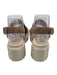 Softwaves Shoe Size 39 Beige & Black Suede Woven Detail Ankle Buckle Sandals Beige & Black / 39