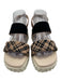 Softwaves Shoe Size 39 Beige & Black Suede Woven Detail Ankle Buckle Sandals Beige & Black / 39
