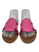 Frances Valentine Shoe Size 9B Pink & Red Pebble Leather Slide Mule Sandals Pink & Red / 9B