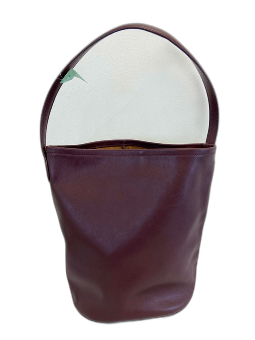 J Crew Burgundy Leather Stitch Detail bucket Shoulder Bag Burgundy