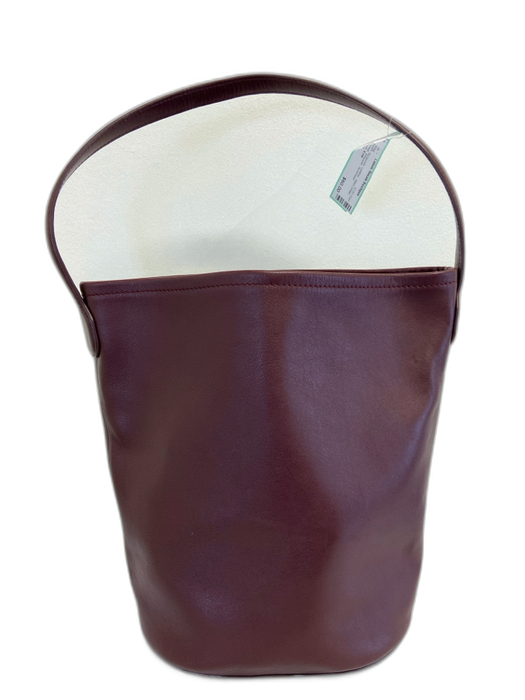 J Crew Burgundy Leather Stitch Detail bucket Shoulder Bag Burgundy