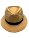 Scala Tan & Black Raffia Grossgrain Trim Perforated Panama Hat Tan & black / One Size