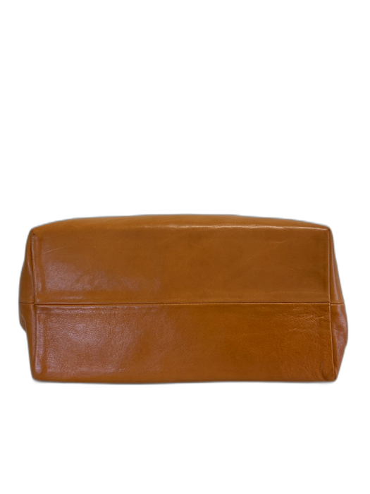 Clare V Tan & black Leather Canvas Handle Interior Compartments Logo Bag Tan & black / M