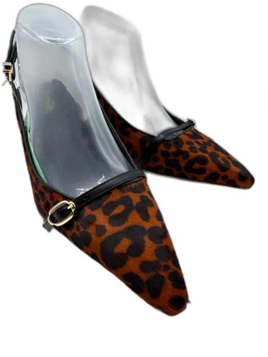 Larroude Shoe Size 9.5 Brown & Black Animal Print Pointed Leopard Pumps Brown & Black / 9.5