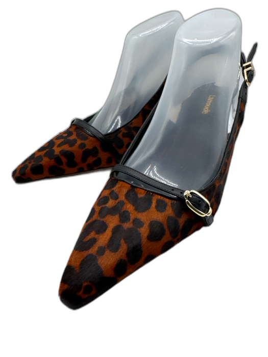 Larroude Shoe Size 9.5 Brown & Black Animal Print Pointed Leopard Pumps Brown & Black / 9.5