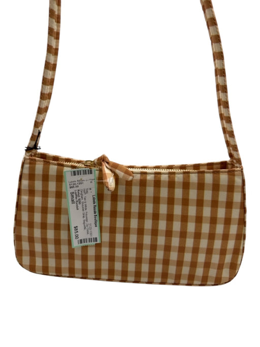 Loeffler Randall Tan & White Polyester Zip Close Gingham Shoulder Strap Bag Tan & White / Small