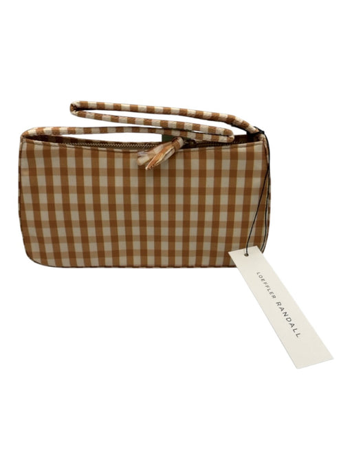 Loeffler Randall Tan & White Polyester Zip Close Gingham Shoulder Strap Bag Tan & White / Small