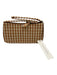 Loeffler Randall Tan & White Polyester Zip Close Gingham Shoulder Strap Bag Tan & White / Small