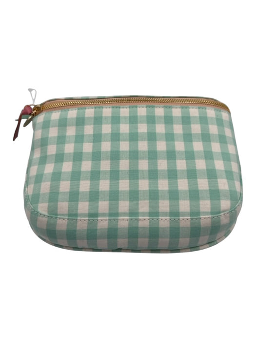 Clare V Aqua, White & Pink Polyester Leather Strap Gingham Belt Bag Bag Aqua, White & Pink / Small