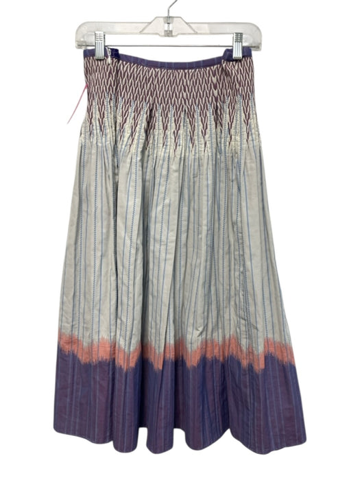 Hunter Bell Size 12 Purple, Blue, Pink Cotton Polyester Blend Side Zip Skirt Purple, Blue, Pink / 12