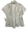 Ann Mashburn Size L White Cotton Cap Sleeve Ruffle mock neck Buttons Blouse Top White / L