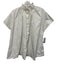 Ann Mashburn Size L White Cotton Cap Sleeve Ruffle mock neck Buttons Blouse Top White / L