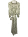 Parterre Size S Green & White Cotton Short Puff Sleeve Floral Print Midi Dress Green & White / S
