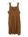 Everlane Size M Light Brown Cotton Seersucker Sleeveless Square Neck Midi Dress Light Brown / M