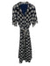 Abbey Glass Size L Navy Blue & White Cotton Short Sleeve Floral Eyelet Dress Navy Blue & White / L