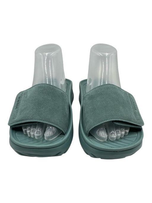 Vionic Shoe Size 9 Teal Green Suede Rubber Sole Mule Slides Sandals Teal Green / 9