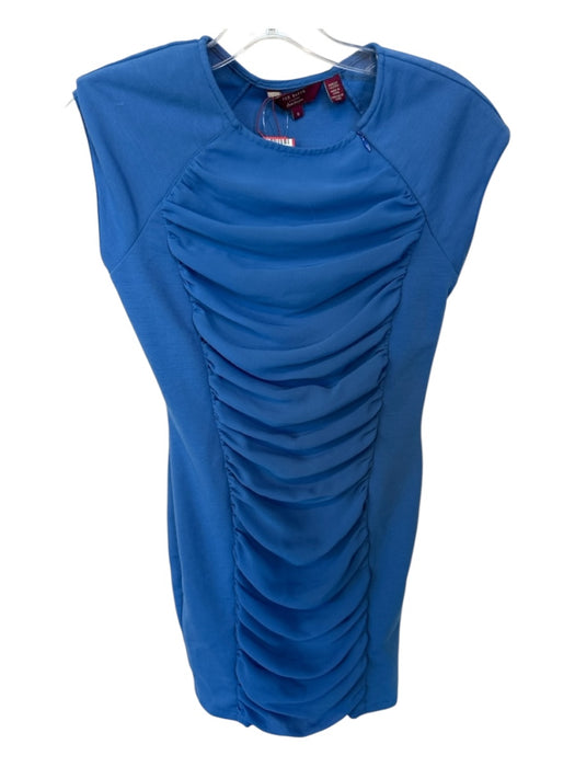 Ted Baker Size 0/XS Cornflower Blue Polyester Blend Cap Sleeve Rouched Dress Cornflower Blue / 0/XS