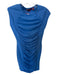 Ted Baker Size 0/XS Cornflower Blue Polyester Blend Cap Sleeve Rouched Dress Cornflower Blue / 0/XS