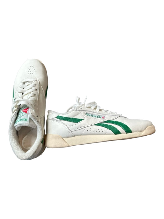 Reebok Shoe Size 6.5 White & Green Leather Athletic Sneakers White & Green / 6.5