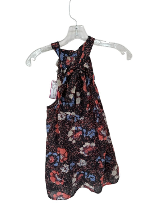 Cleobella Size XS Orange & Black Cotton Sleeveless Flowers Neck Tie Top Orange & Black / XS