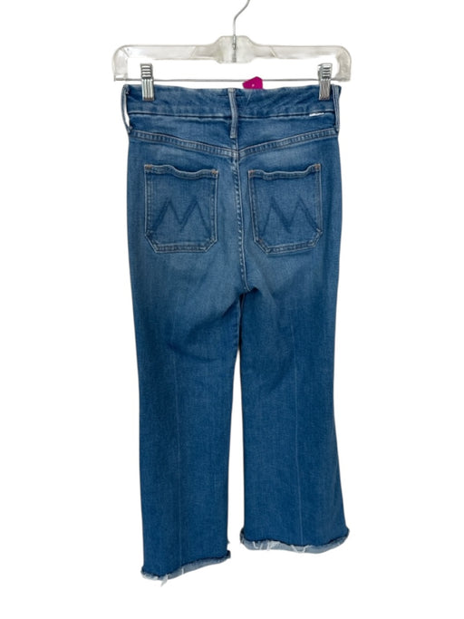 Mother Size 24 Med Light Wash Cotton Blend High Waist Flare Raw Hem Jeans Med Light Wash / 24