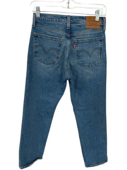Levi's Size 25 Med Light Wash Cotton High Waist Button Fly Straight Jeans Med Light Wash / 25