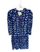 Maeve Size XS Blue & White 3/4 Sleeve Buttons Abstract Mini Dress Blue & White / XS