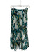 By Anthropologie Size 0 Teal Viscose Flowy Butterfly Wing Side Zip Midi Skirt Teal / 0