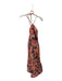 A.L.C. Size 2 orange & maroon Cotton Botanical Halter Ruffle Hem Midi Dress orange & maroon / 2