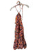 A.L.C. Size 2 orange & maroon Cotton Botanical Halter Ruffle Hem Midi Dress orange & maroon / 2