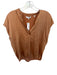 Vince Size XS Burnt Sienna Silk Cap Sleeve V Neck One Button Top Burnt Sienna / XS