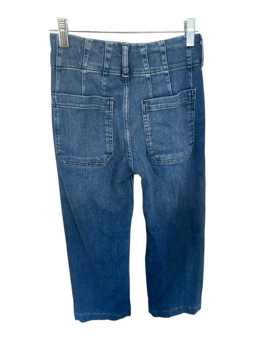 Maeve Size 24 Dark Wash Cotton Blend High Waist Wide Leg Cropped Jeans Dark Wash / 24