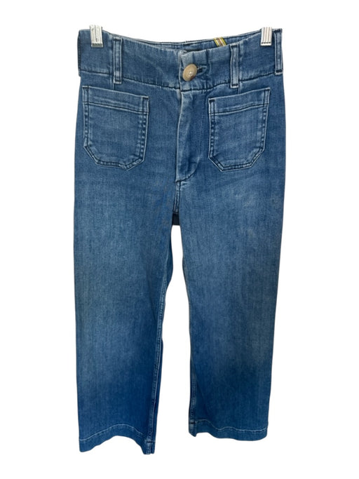 Maeve Size 24 Dark Wash Cotton Blend High Waist Wide Leg Cropped Jeans Dark Wash / 24