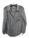 Diane Von Furstenberg Size 6 Black & White Silk Striped Collared Button Up Top Black & White / 6