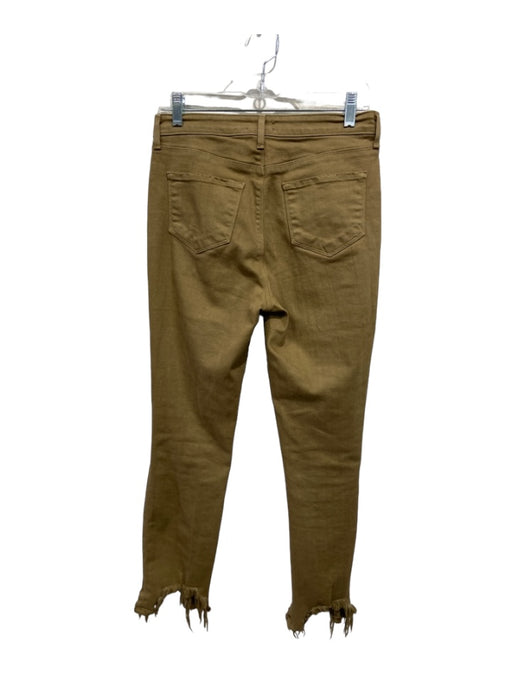 L'agence Size 27 Green Brown Cotton Denim Distressed Skinny Raw Hem Jeans Green Brown / 27