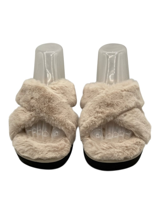 Stuart Weitzman Shoe Size 6.5 Beige & Black Faux Fur Rubber Sole Slide Sandals Beige & Black / 6.5