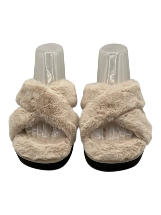 Stuart Weitzman Shoe Size 6.5 Beige & Black Faux Fur Rubber Sole Slide Sandals Beige & Black / 6.5