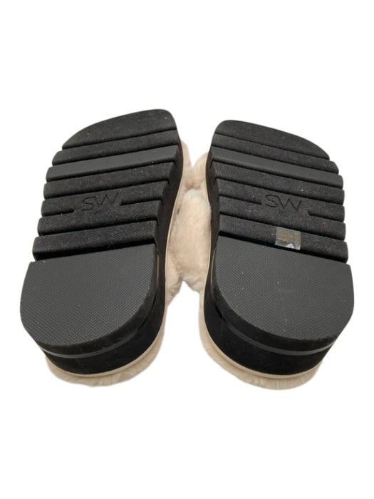 Stuart Weitzman Shoe Size 6.5 Beige & Black Faux Fur Rubber Sole Slide Sandals Beige & Black / 6.5