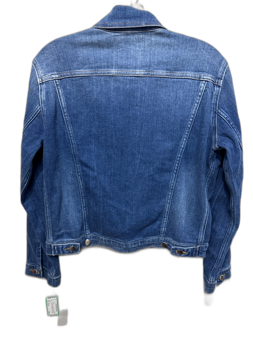Frame Size Small Medium Wash Cotton Denim Button Front Long Sleeve Collar Jacket Medium Wash / Small