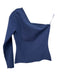 Milly Size P Navy Blue Viscose Blend Long Sleeve One Sleeve Knit Top Navy Blue / P
