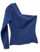 Milly Size P Navy Blue Viscose Blend Long Sleeve One Sleeve Knit Top Navy Blue / P