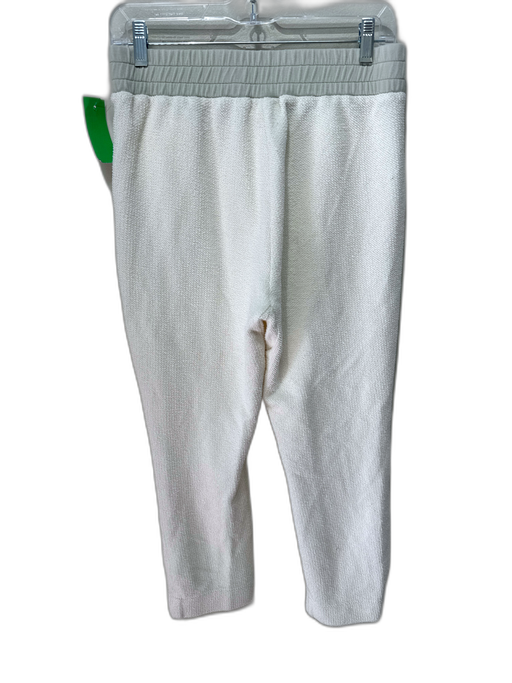 Varley Size Medium Cream & Green Cotton Blend Elastic Waist Terry Cloth Pants Cream & Green / Medium
